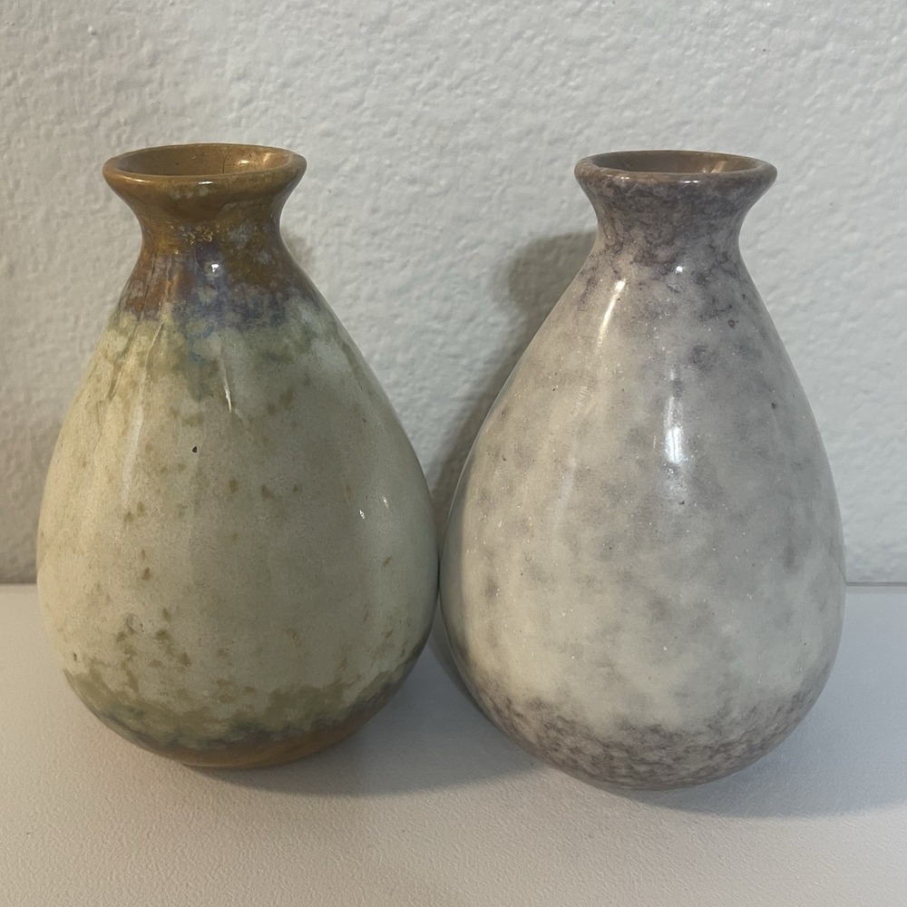 Lot of‎ 2 ANTHROPOLOGIE Ceramic Small 4.5" Glazed Bud Vases
